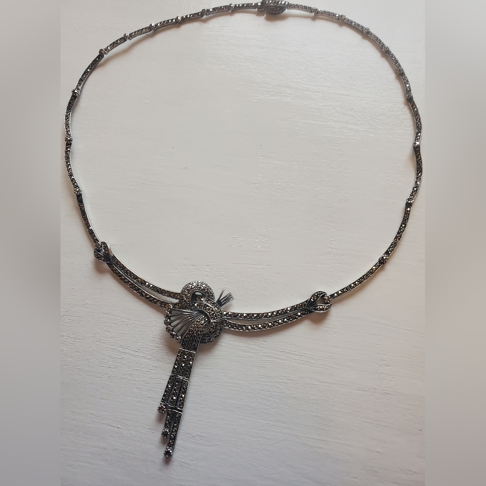 Vintage Sterling Marcasite Necklace